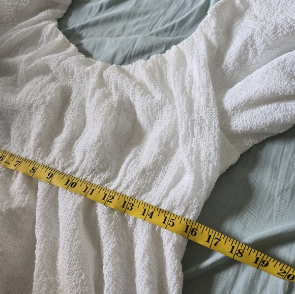 ASTR The Label XL Puff Sleeve Dress White Cottagecore Boho Peasant Bridal Modest - Picture 8 of 9